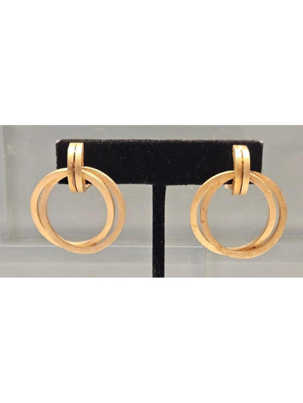 Designer Solid 22k Yellow Gold Modern Hoop Drop Omega Huggie Earrings 16g